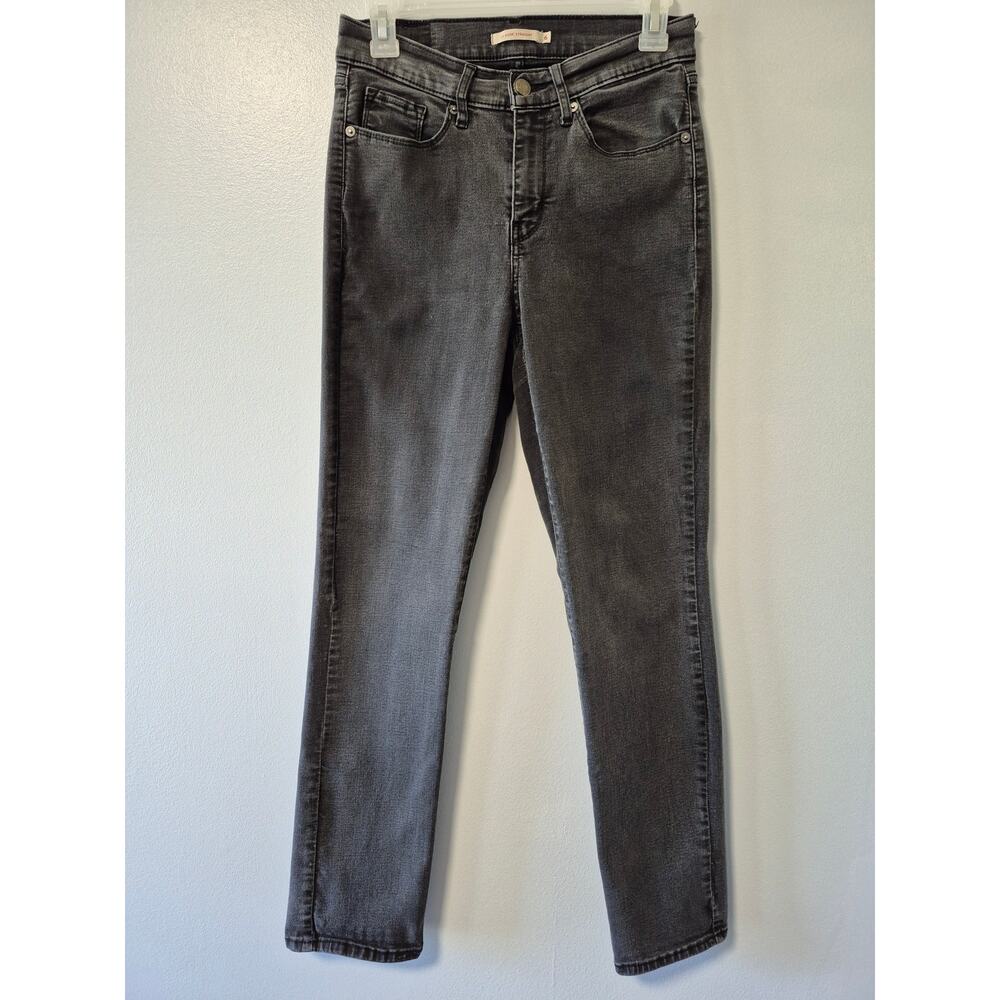 Levis Classic Straight Jeans Women's Size 6 Black Wash Denim Soft Gray Black